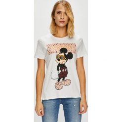 Only - Top Mickey. Szare topy damskie ONLY, l, z nadrukiem, z bawełny, z okrągłym kołnierzem. Za 119,90 zł.