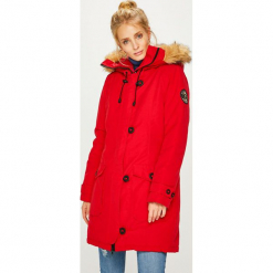 Answear - Kurtka. Czerwone kurtki damskie ANSWEAR, l, z elastanu, z kapturem. Za 369,90 zł.