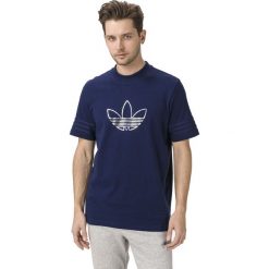 Adidas Originals Outline Trefoil Koszulka Niebieski. Niebieskie podkoszulki męskie adidas Originals, s, z nadrukiem, z bawełny, bez kołnierzyka, z krótkim rękawem, krótkie. Za 119,95 zł.