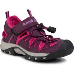Sandały KAMIK - Wildcat HK4076 Plum. Różowe sandały dziewczęce Kamik, ze skóry ekologicznej, bez zapięcia. W wyprzedaży za 159,00 zł.