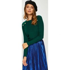 Answear - Sweter. Niebieskie swetry klasyczne damskie ANSWEAR, l, z dzianiny, z dekoltem w łódkę. W wyprzedaży za 99,90 zł.