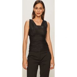 Pinko - Bluzka. Czarne bluzki damskie Pinko, s, bez wzorów, z elastanu, casualowe, z włoskim kołnierzykiem, bez rękawów. Za 429,90 zł.