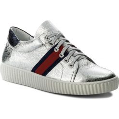 Sneakersy R.POLAŃSKI - 0923 Srebrny Kryształ. Szare półbuty damskie marki R.Polański, bez wzorów, ze skóry, bez obcasa, na płaskiej podeszwie, bez zapięcia. W wyprzedaży za 229,00 zł.