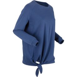 Bluza dresowa, długi rękaw bonprix kobaltowy. Niebieskie bluzy damskie bonprix, bez wzorów, z dresówki, z długim rękawem, długie, bez kaptura. Za 32,99 zł.