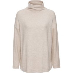Miękki sweter z golfem bonprix beżowy. Brązowe golfy damskie marki bonprix, z długim rękawem. Za 54,99 zł.