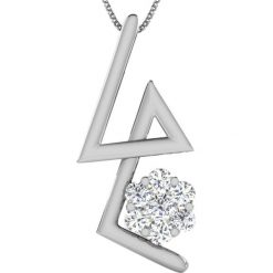 Naszyjniki damskie: Srebrny naszyjnik z diamentem – dł. 40 cm