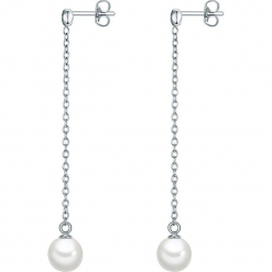 Srebrne kolczyki-wkrętki z perłami w kolorze białym. Szare kolczyki damskie Pearls Special, z perłą, srebrne. W wyprzedaży za 159,95 zł.