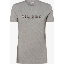Tommy Hilfiger - T-shirt damski, szary. Szare t-shirty damskie TOMMY HILFIGER, s, z napisami, bez kołnierzyka. Za 179,95 zł.