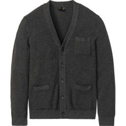 Sweter rozpinany z kaszmirem bonprix ciemnoszary melanż. Szare swetry męskie bonprix, s, bez wzorów, z kaszmiru. Za 149,99 zł.