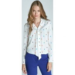 Bluzka z fontaziem - łezki. Bluzki damskie NIFE, s, bez wzorów, z poliesteru, eleganckie, z klasycznym kołnierzykiem, bez rękawów. Za 139,00 zł.