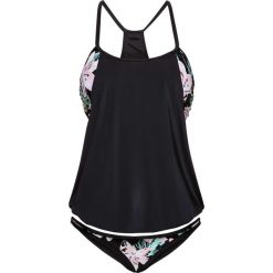 Tankini (2 części) bonprix czarny w kwiaty. Czarne stroje kąpielowe damskie bonprix, z nadrukiem. Za 119,99 zł.