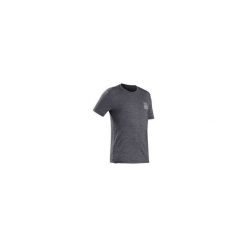 Koszulka trekkingowa - TRAVEL 100 MERINO - męska. Pomarańczowe koszulki męskie FORCLAZ, xl, bez wzorów, z wełny, bez kołnierzyka, bez rękawów. Za 89,99 zł.