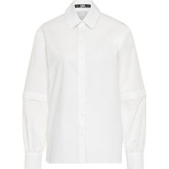 Koszula Karl Lagerfeld Poplin 201W1603. Białe bluzki damskie KARL LAGERFELD, bez wzorów, z bawełny, bez kołnierzyka, bez rękawów. W wyprzedaży za 599,00 zł.