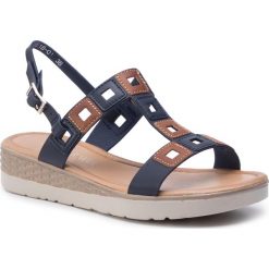 Sandały VIA RAVIA - WS1618-01 Cobalt Blue. Pomarańczowe klapki damskie Via Ravia, bez wzorów, ze skóry ekologicznej, bez obcasa, na obcasie. Za 79,99 zł.