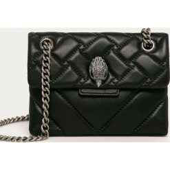 Kurt Geiger London - Torebka skórzana. Czarne listonoszki damskie Kurt Geiger London, w paski, ze skóry, na ramię, małe, pikowane, bez dodatków. Za 649,90 zł.