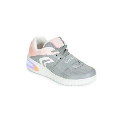 Buty Dziecko Geox J XLED GIRL. Szare trampki dziewczęce Geox, bez wzorów, bez zapięcia. Za 279,30 zł.