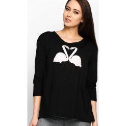 Bluzki damskie: Czarna Bluzka Flaming Love