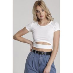 Biały T-shirt Aethegale. Białe bluzki damskie Renee, s, bez wzorów, bez kołnierzyka, bez rękawów. Za 39,99 zł.