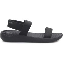 Crocs LiterRide Sandały Czarny. Czarne klapki damskie Crocs, w paski, z materiału, bez obcasa. Za 231,95 zł.