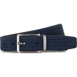 Pasek męski 86-8M-322-7. Niebieskie paski męskie marki Wittchen, w paski, z weluru, eleganckie. Za 79,00 zł.