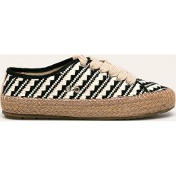 Emu Australia - Espadryle Agonis Geo. Czarne espadryle damskie EMU Australia, bez wzorów, z gumy, bez obcasa, na obcasie. W wyprzedaży za 189,90 zł.