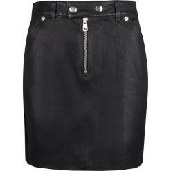 Calvin Klein Spódnica "Leather Skirt". Szare spódniczki damskie ze skóry, proste. Za 479,00 zł.