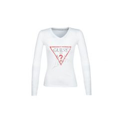 T-shirty z długim rękawem Guess ICON. Białe t-shirty damskie marki Guess, s, z aplikacjami, bez kołnierzyka. Za 159,00 zł.
