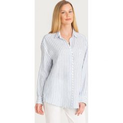 KOSZULA TAROCCO Weekend Max Mara. Białe koszule damskie Weekend Max Mara, na co dzień, w paski, z włoskim kołnierzykiem, bez rękawów. Za 587,30 zł.