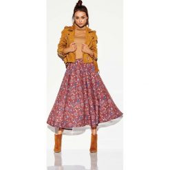 Zwiewna Midi Spódnica we Wzory Druk 9. Różowe spódniczki damskie Molly.pl, s, bez wzorów, eleganckie, midi. Za 178,90 zł.