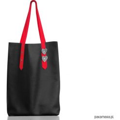 Shopper bag damskie: Worek ze skóry naturalnej XL czarny