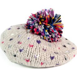 Czapka-beret damska i kolorowy pompon beżowa (cz2703). Brązowe czapki zimowe damskie marki Art of Polo. Za 47,34 zł.