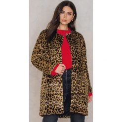 Płaszcze damskie: Just Female Płaszcz ze sztucznego futra Leo – Brown,Multicolor