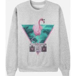 Bluza "Flamingo" w kolorze szarym. Szare bluzy damskie Wooop, m, bez wzorów, bez rękawów, bez kaptura. W wyprzedaży za 87,95 zł.