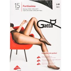 Gatta - Rajstopy Fortissima 15 DEN. Czarne rajstopy damskie Gatta, bez wzorów. Za 23,90 zł.
