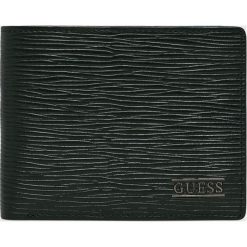 Guess Jeans - Portfel skórzany. Czarne portfele męskie marki Guess Jeans, z aplikacjami, z jeansu. Za 229,90 zł.
