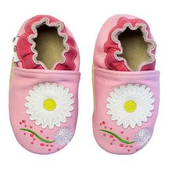 Buciki niemowlęce: Skórzane buty niemowlęce „Daisy” w kolorze jasnoróżowym