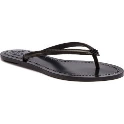 Japonki TORY BURCH - Liana Thong Sandal 53036 Perfect Black 006. Czarne klapki damskie Tory Burch, bez wzorów, ze skóry, bez obcasa, na obcasie. W wyprzedaży za 429,00 zł.
