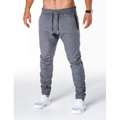 Joggery męskie: SPODNIE MĘSKIE JOGGERY P713 – SZARE