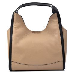 Torebki klasyczne damskie: Skórzana torebka w kolorze fango – (S)34 x (W)34 x (G)15 cm