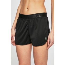 Reebok - Szorty. Czarne spodenki sportowe damskie Reebok, s, bez wzorów, z poliesteru, sportowe. W wyprzedaży za 79,90 zł.