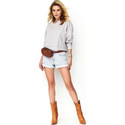 Bluza oversize bawełniana szara - 38. Szare bluzy damskie e-margeritka.pl, s, bez wzorów, z bawełny, bez rękawów, bez kaptura. Za 139,99 zł.