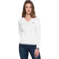 FELIX HARDY sweter damski XL biały. Białe swetry damskie Felix Hardy, xl, bez wzorów, bez rękawów, bez kaptura. W wyprzedaży za 169,00 zł.