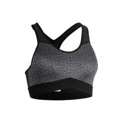 Stanik fitness kardio 500. Czarne buty sportowe damskie DOMYOS, xs, bez wzorów, z elastanu, na fitness i siłownię. Za 59,99 zł.
