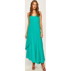 Twinset - Sukienka. Zielone sukienki damskie Twinset, na co dzień, s, z haftami, z jedwabiu, casualowe, bez kołnierzyka, bez rękawów, maxi, proste. Za 1349,00 zł.
