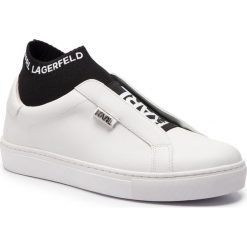 Sneakersy KARL LAGERFELD - KL61041 White Lthr W/Black. Czarne półbuty damskie KARL LAGERFELD, ze skóry. Za 839,00 zł.
