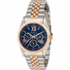 Zegarek kwarcowy w kolorze niebiesko-srebrno-różowozłotym. Szare, analogowe zegarki damskie Esprit Watches, ze stali. W wyprzedaży za 272,95 zł.