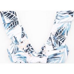 Bikini: Góra od bikini w tropikalne kwiaty – Kremowy