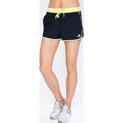 Adidas Performance - Szorty Split Sh. Niebieskie spodenki sportowe damskie adidas Performance, s, bez wzorów, z poliesteru, sportowe. W wyprzedaży za 119,90 zł.