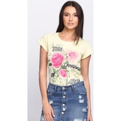 Bluzki, topy, tuniki: Żółty T-shirt Perfect Language