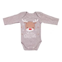 Lafel Dziecięce Body Christmas, 68, Szare. Szare body niemowlęce marki Lafel, z nadrukiem, z bawełny, wizytowe, z długim rękawem. Za 33,00 zł.